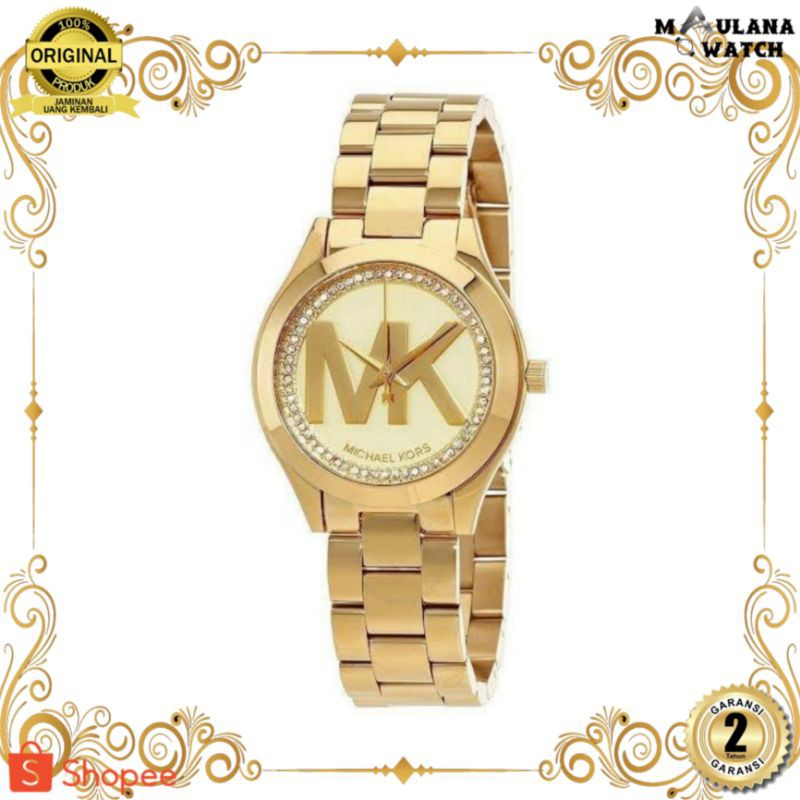 JAM TANGAN PRIA WANITA | RANTAI | KULIT | KARET | MURAH | WANITA MICHAEL KORS MK3477 ORIGINAL