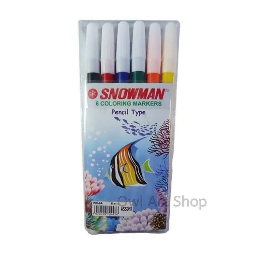 

Spidol Snowman PW-6A Set 6 Warna - Sanowman Marker Pencil