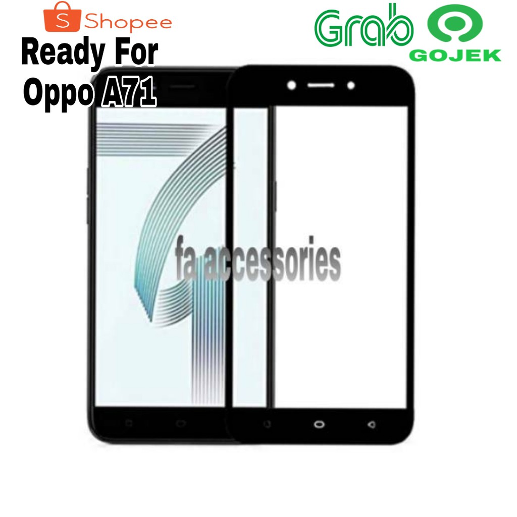 Tempered glass 5d full lem OPPO  A71 HITAM / PUTIH