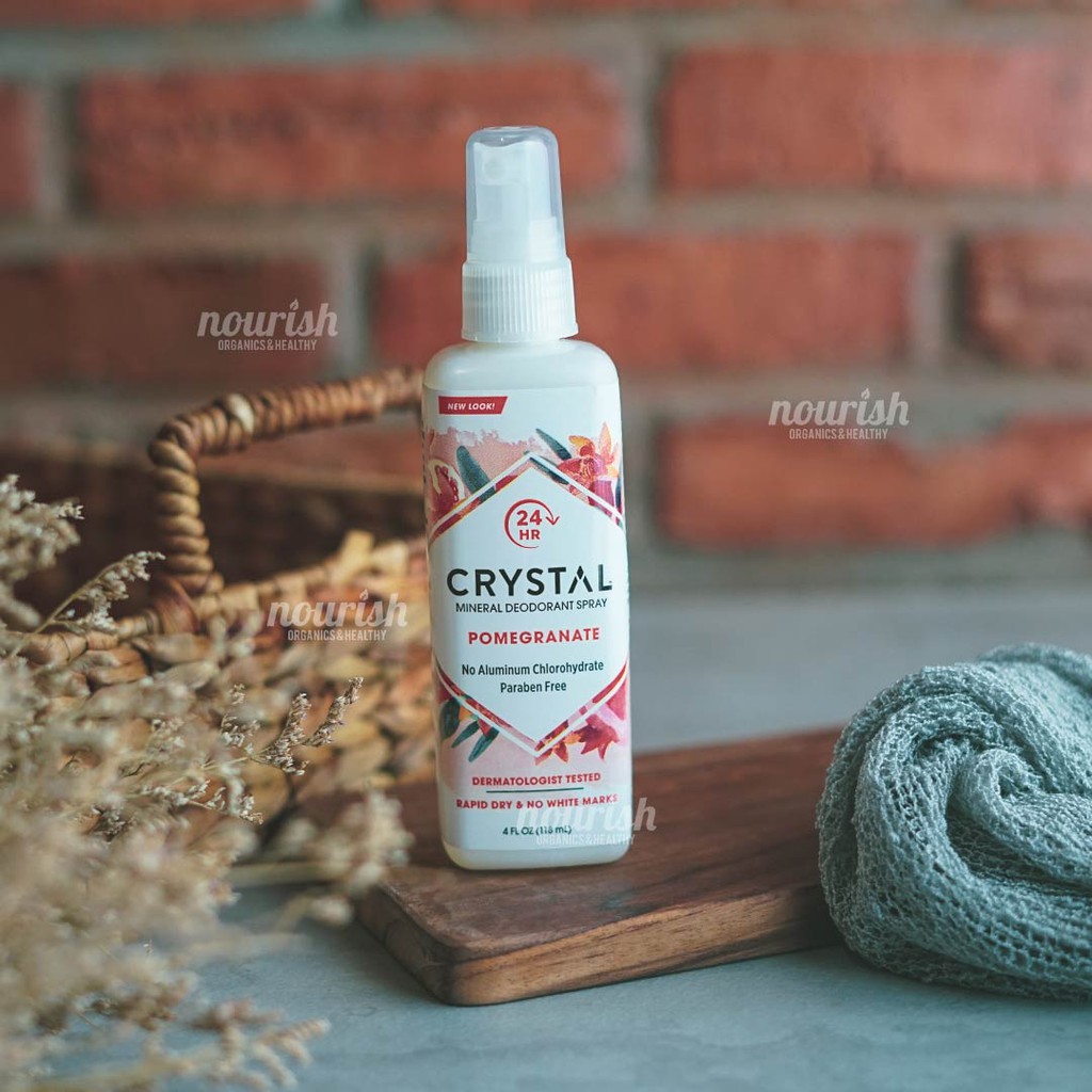 Crystal Body Deodorant, Mineral Deodorant Spray, Pomegranate (118 ml)