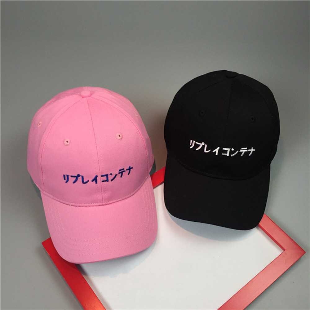 (COD) Topi Baseball Japanese Letter Katakana - Topi Polos Pria Wanita Tulisan Jepang