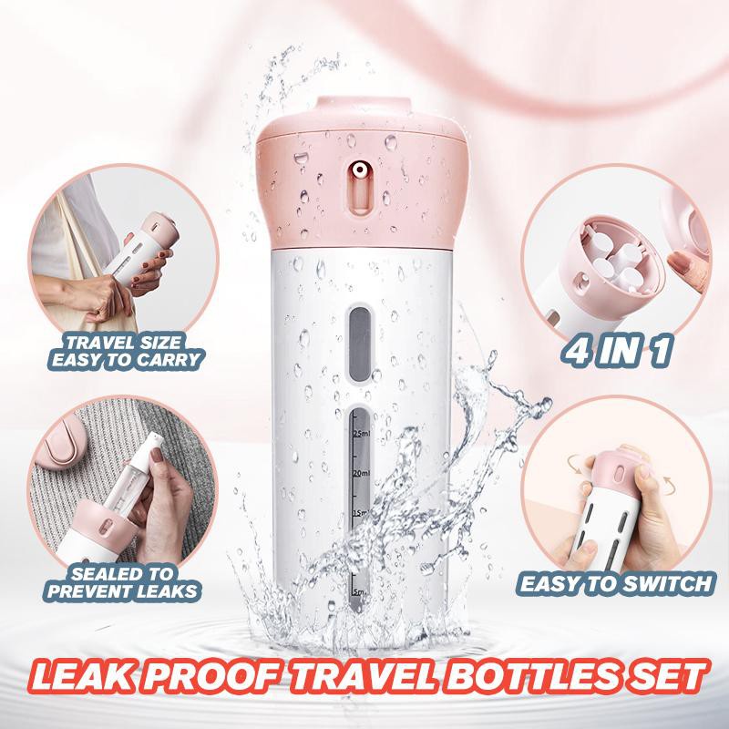 Travel Bottle Toiletries 4in1 Botol Sabun Botol Travel Set Toiletry Dispenser Soap Kit 4in1 Botol Refill Sabun Shampoo Lotion Travel Botol Organizer