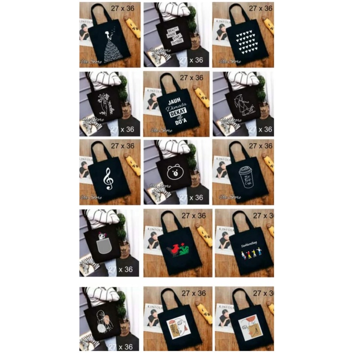 ( PAKAI RESLETING ) TAS TOTE BAG WANITA..SABLON KUAT &amp; RAPI ( TOKO UCI)