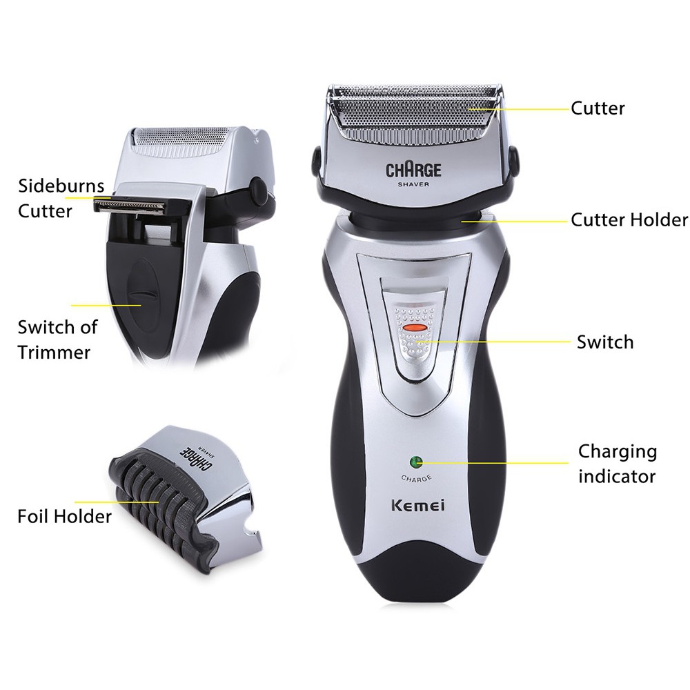 Kemei KM-8007 Men Rechargeable Cordless Electric Shavers Razor