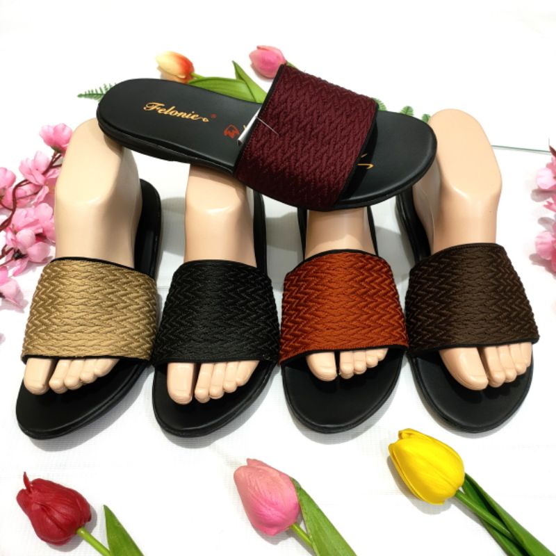 Sandal wanita murah terbaru Felonie DH 03 rajut kekinian trendy keren elegan murah