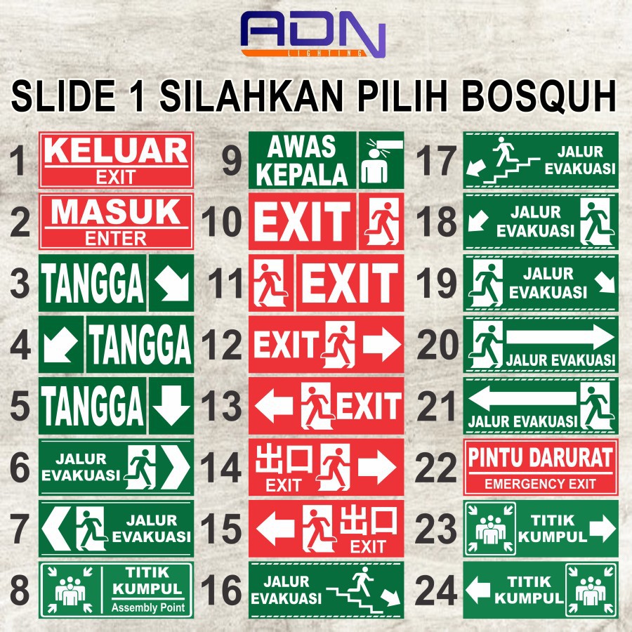 STIKER PETUNJUK TANDA SAFETY BANYAK PILIHAN MODEL WALL STICKER DINDING