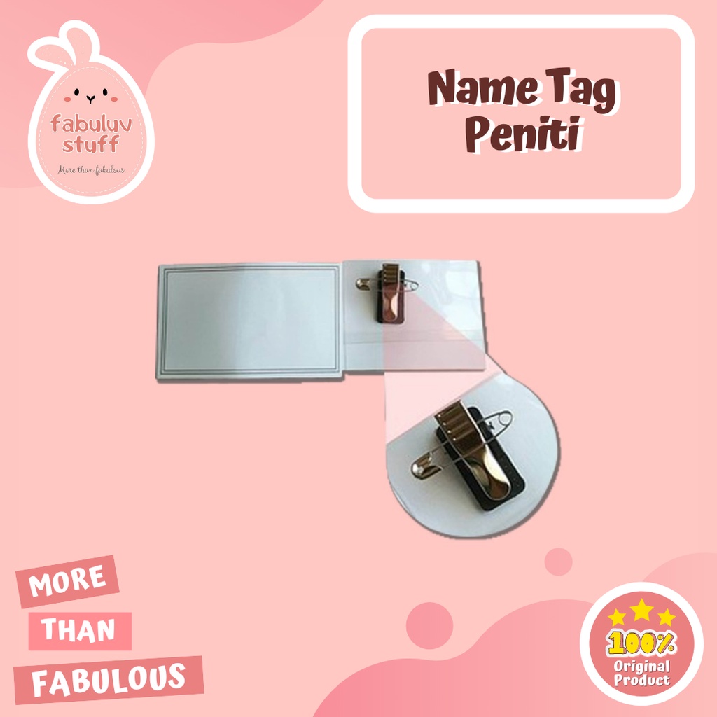 

ATK ~ Nametag Peniti / Name tag Langsung / Nametag Penjepit ID Card / Jepitan Pengenal Nama