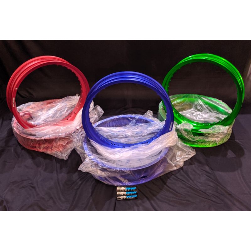 VELG RIM SUPERMOTO ROSSI 17 1 SET LEBAR 300/350 PELEK Velg Rossi TYPE WM 300 / 350 Ring 17 Hole Luba