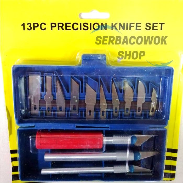 Hobby Knife Set Pisau Ukir Pahat Kayu Set 13 Pcs Precision Knife Set