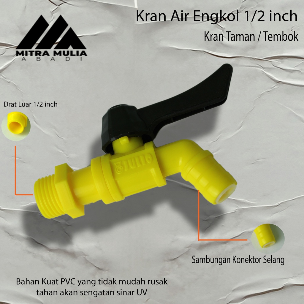 Kran Air Engkol Pvc 1/2 Inci / Keran Taman / Tembok