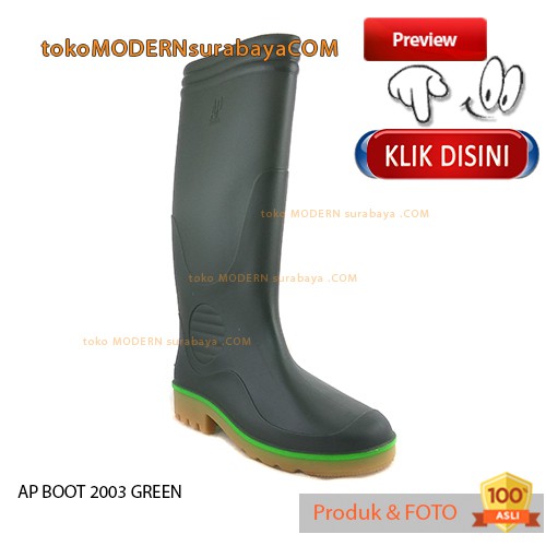 AP BOOT 2003 GREEN sepatu pria boot tinggi karet anti air