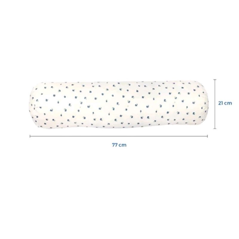 Bantal Guling Dacron  Anti Alergi Sleep Max Classy Bolster Premium Motif Kembang / Bunga Biru Size 21 X 77 CM