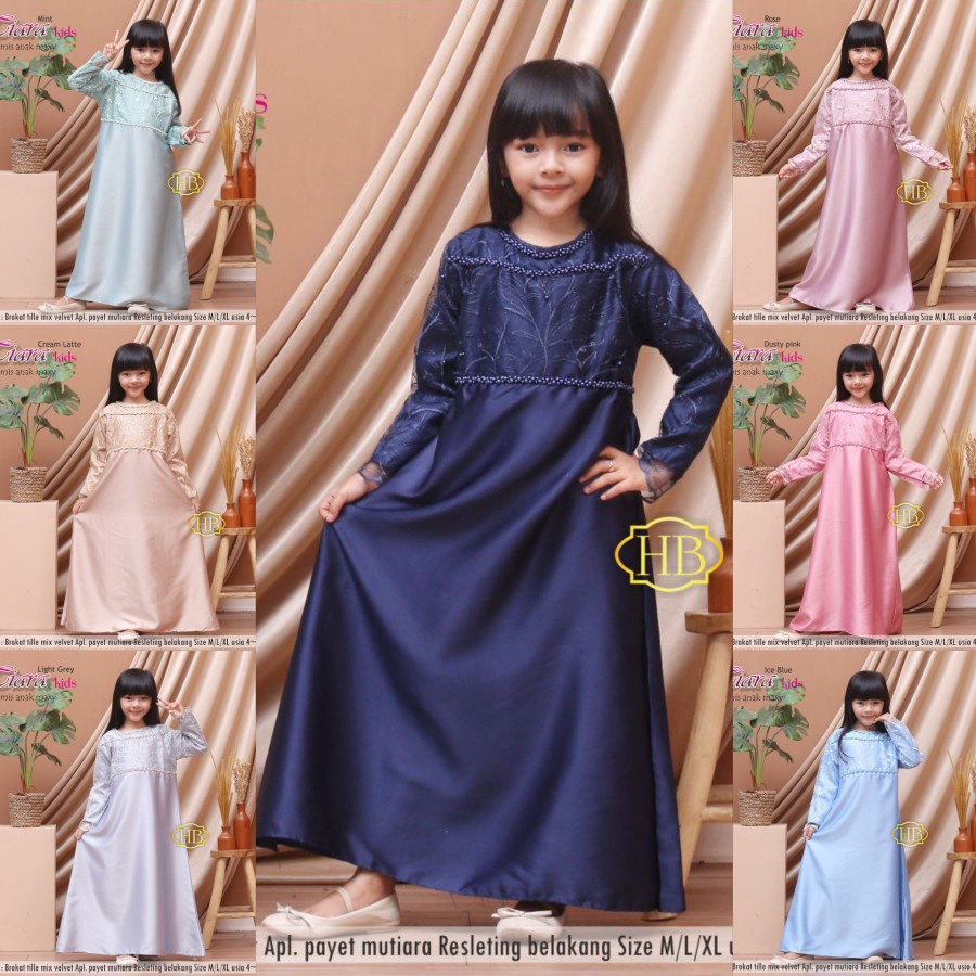 Tiara Kids Gamis Anak Maxy Dress Baju Lebaran Anak Couple Orang Tua