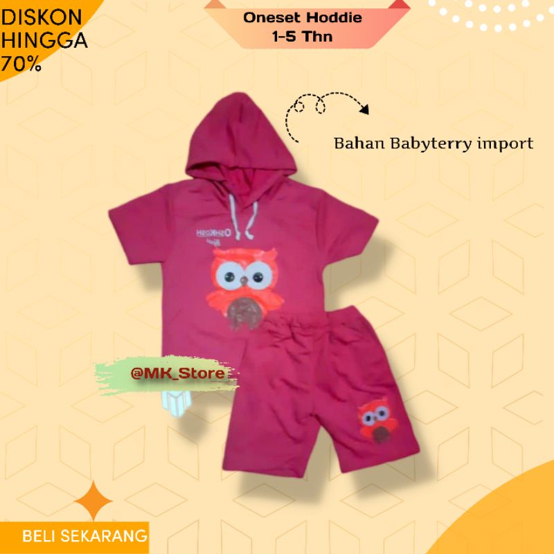 Setelan Hoodie Anak 1-5 Tahun Celana Pendek