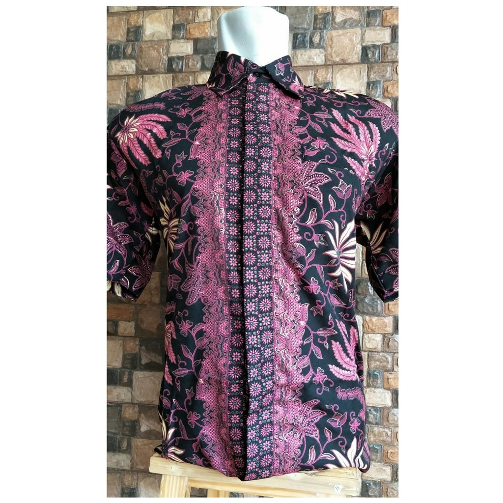 Kemeja Batik Pria Motif Pisang Gold Dan Warna Lain