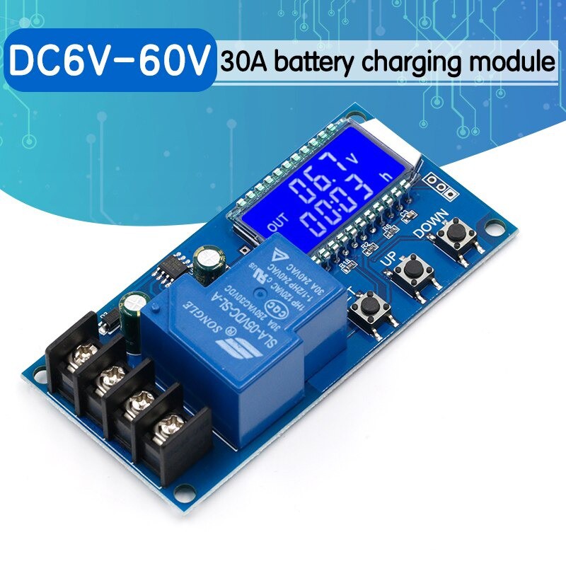 30A 6-60V Lead-acid Lithium Battery Charger Control Module Automatic charging control Overcharge