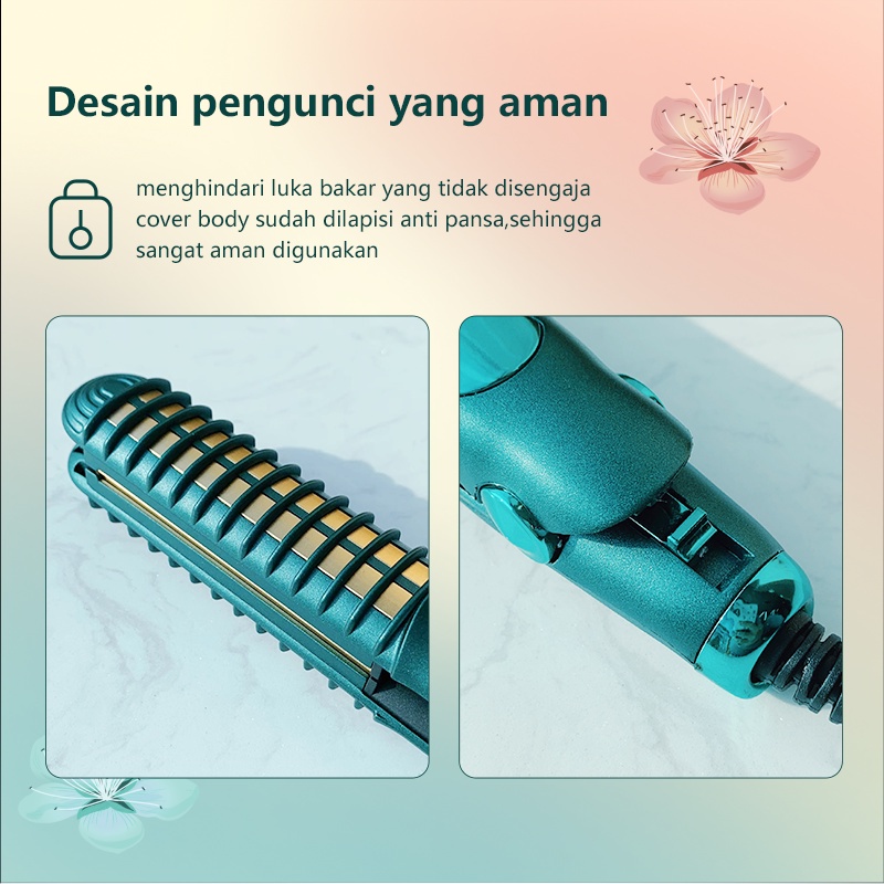 Catokan Rambut ORIGINAL Curly Lurus 2in1 Pelat Pemanas 6 Sisi Pemanasan Omfu Cepat Pada 15 Detik -HS03 Pro