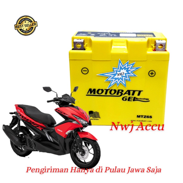 Aki Motor Yamaha Aerox 155 Motobatt MTZ6S ORIGINAL Original