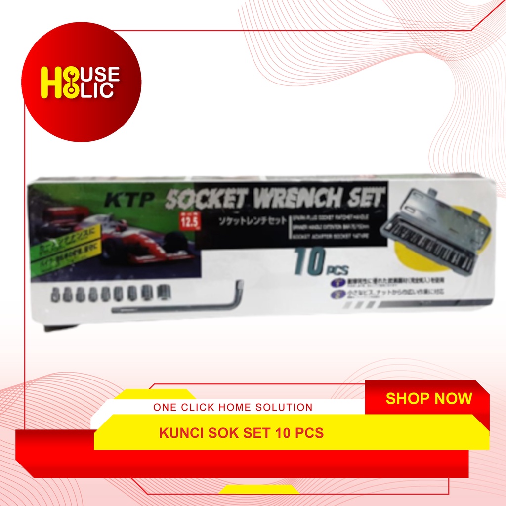 Kunci Sok Set 10 Pcs / Socket Wrench / Kunci Sock Shock Set