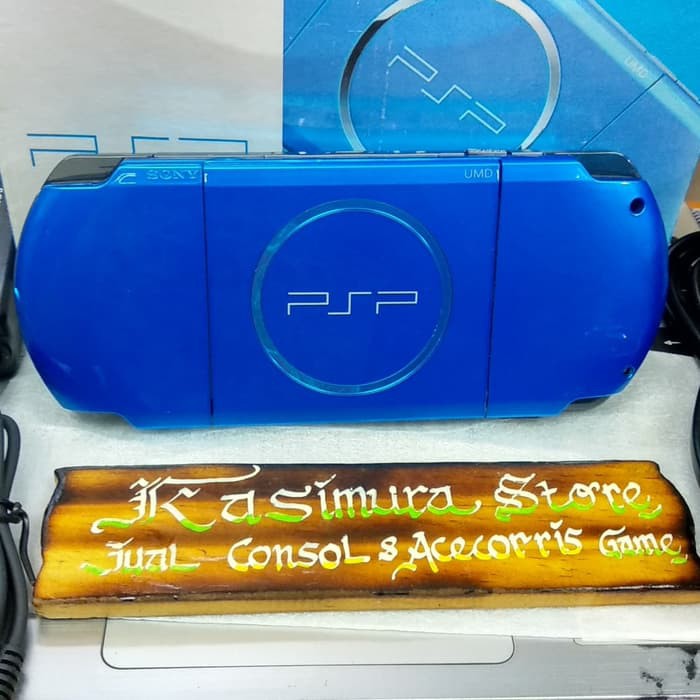 PSP SLIM PSP 3000 BLUE PAKET MEMORY 16GB FULL GAME