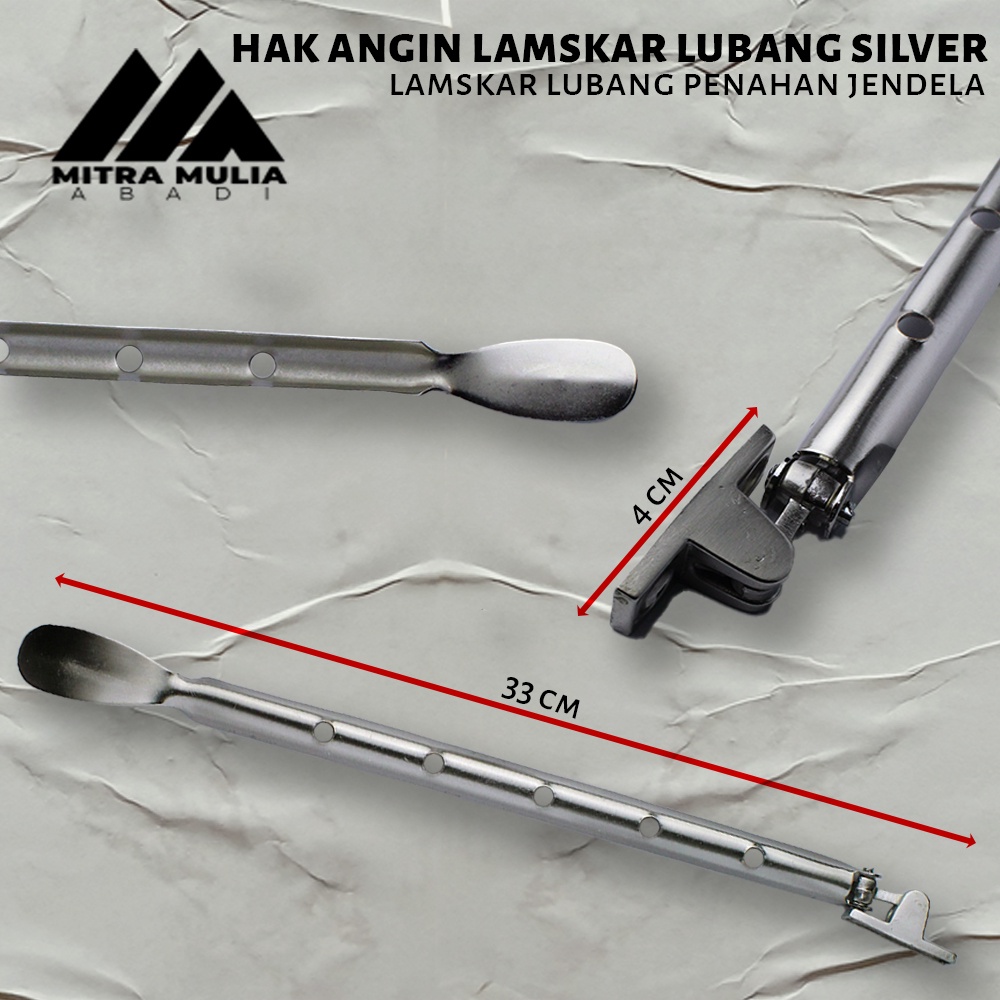 Ramskar Lubang Silver Lamskar Penahan Jendela / Hak Angin Sendok 30 cm