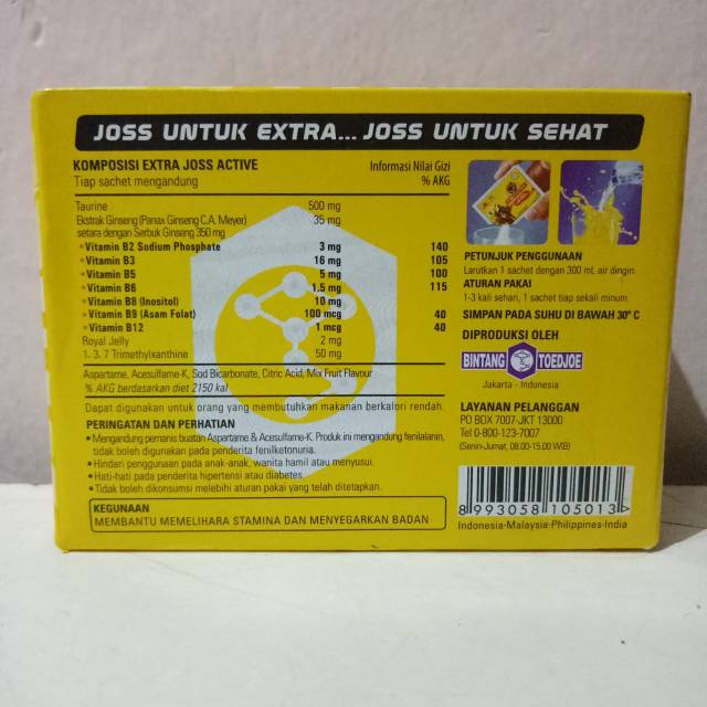 Extra joss active isi 12 sachet