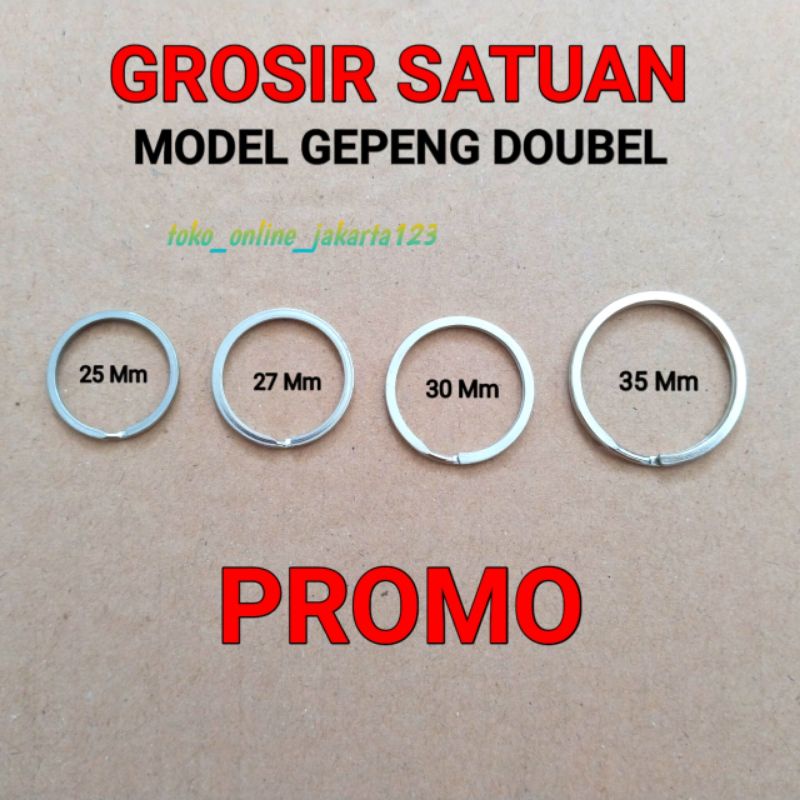 Ring gantungan kunci Tebal gepeng Ring Ganci double Ring Bulat aksesosir sovenir