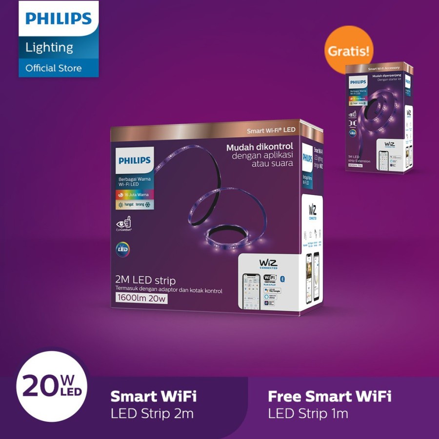 Lampu LED Strip Philips Smart Wifi Starter Kit 2M - Multicolor