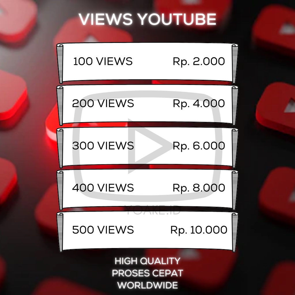 YOAKE Youtube View Real User Views Yt Real Aktif Termurah Proses Cepat Views Youtube Real Worldwide 