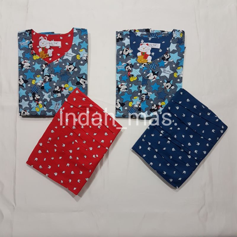 Piyama Niqta MICKEY BINTANG Dewasa size S,M,L
