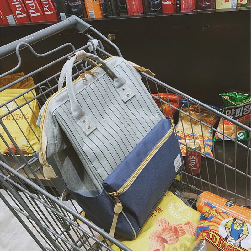 Tas Ransel Batam Wanita Cantik Annelo garis Tas Ransel Cewek Backpack Sekolah Remaja Wanita Perempuan Korea SMARansel sekolah motif-3