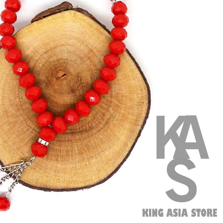 ♞ TASBIH KRISTAL MERAH 33 BUTIR 8 MM 100% NATURAL ☚