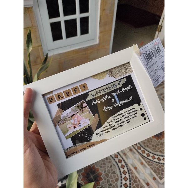 [4R][5R]bingkai ucapan kado custom aestetic ultah anniversary wedding graduation birthday