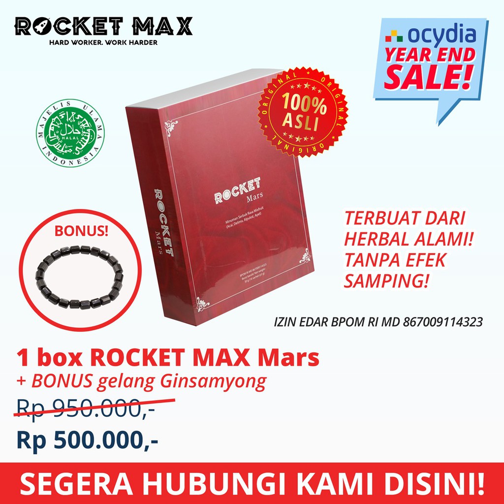 

Rocketmax Mars Bonus 1 Gelang Ginsamyong OCYDIA