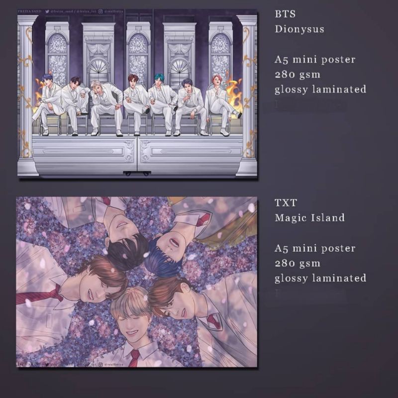 BTS TXT Fanart Mini Poster - Dionysus , Magic Island