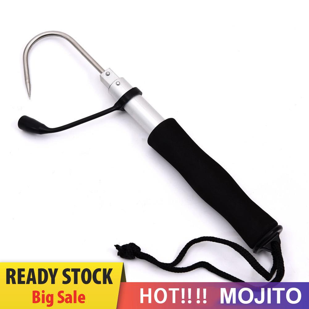 MOJITO Telescopic Sea Fishing Gaff Stainless Aluminum Alloy Spear Hook Tackle