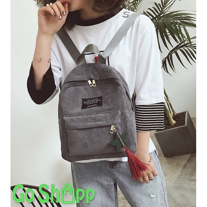 Tas Backpack Import - Tas Ransel Wanita - Tas Wanita Terbaru - Tas Backpack Bludru [BK06]