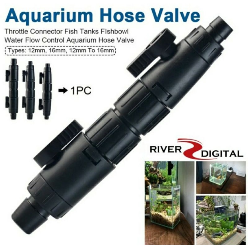 Double Tap Hose Quick Release Connect Valve 12/16 12mm Kran Selang Canister Aquascape filter