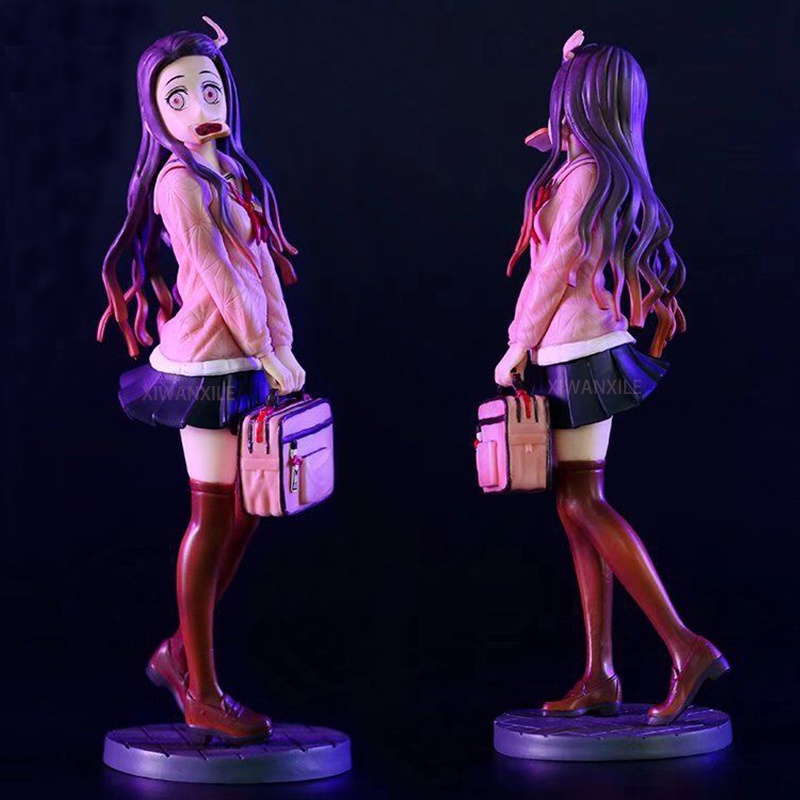 Mainan Action Figure Model Anime Demon Slayer Nezuko Seragam Nezuko Kamado Kimetsu no Yaiba Ukuran 27cm Untuk Koleksi