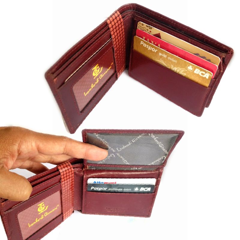 dompet lipat pria kulit asli lombardi giovanni motif croco