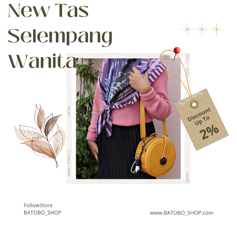 Tas Selempang Zara/ Sling Bag Slingbag kulit MIni Tas Bulat Tas Rotan MDL FJ1407