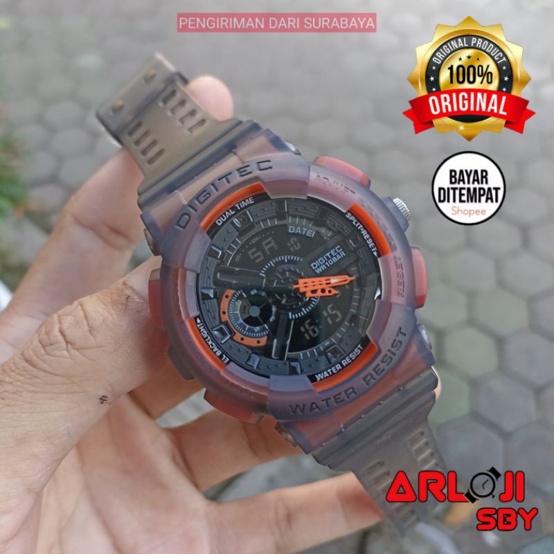 Jam pria DIGITEC DA 2020 original sport tahan air