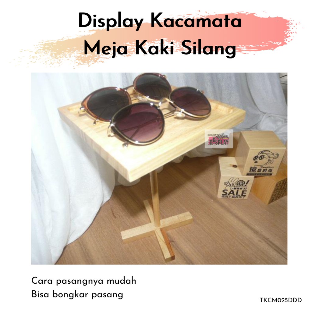 Display Kacamata Kayu Stand Rak Tempat Pajangan Hiasan Kacamata Home Dekor DIY Dekorasi Ruangan (BH)