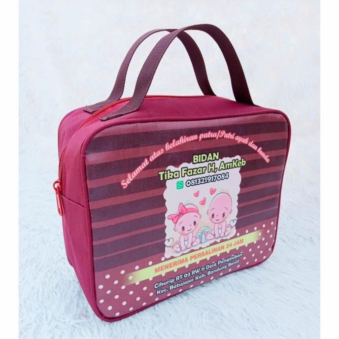 

tas bidan resleting premium pegangan jahit atas - tas resleting bidan