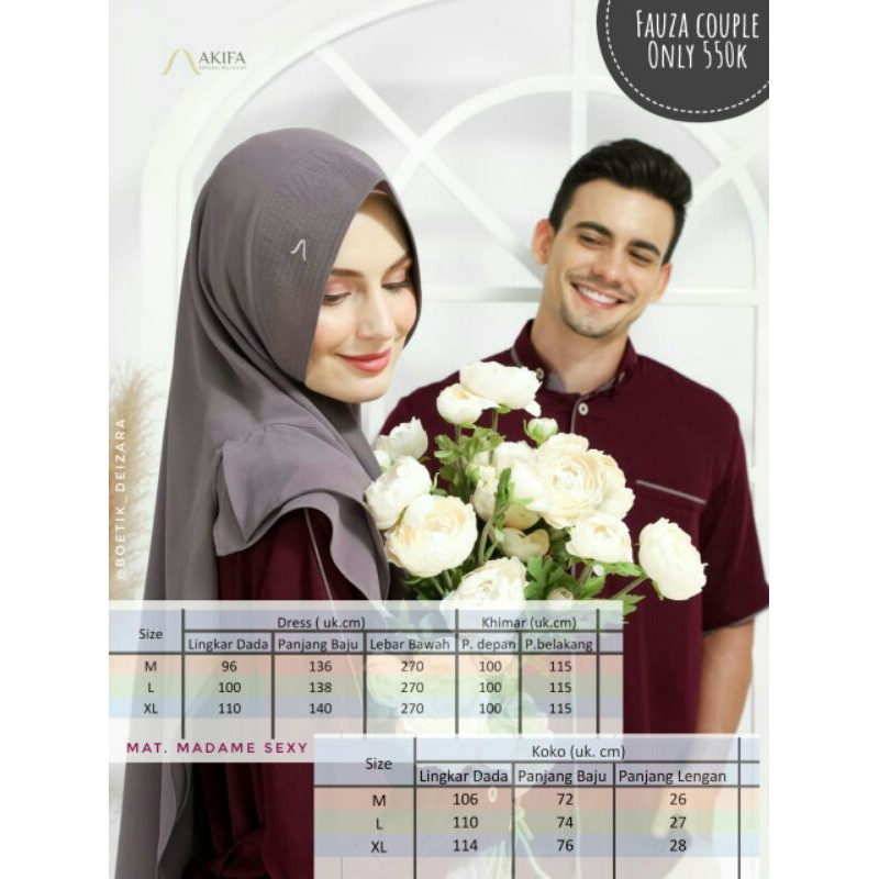 FAUZA COUPLE ORI BY AKIFA(LIMITED STOCK Bahan MADAME SEXY )