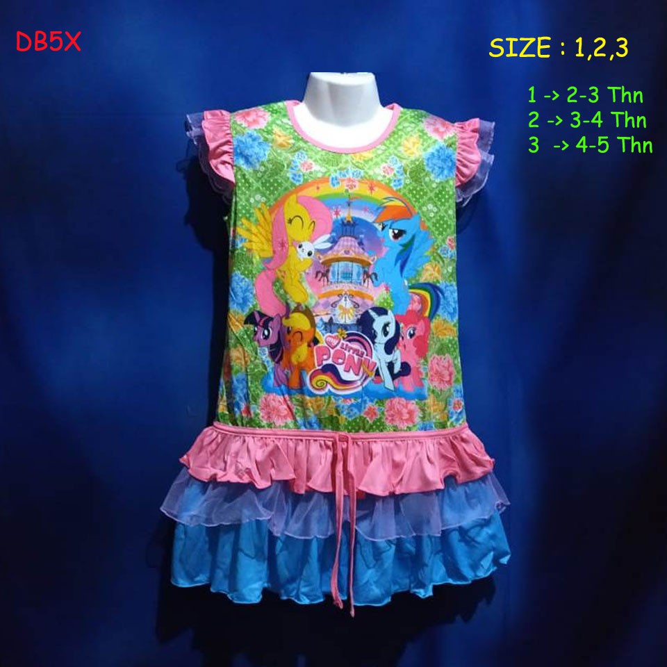 (DB5X) Daster Anak Perempuan Little Pony, Baju Tidur Anak, Beautiful Dream U 2-5 Tahun