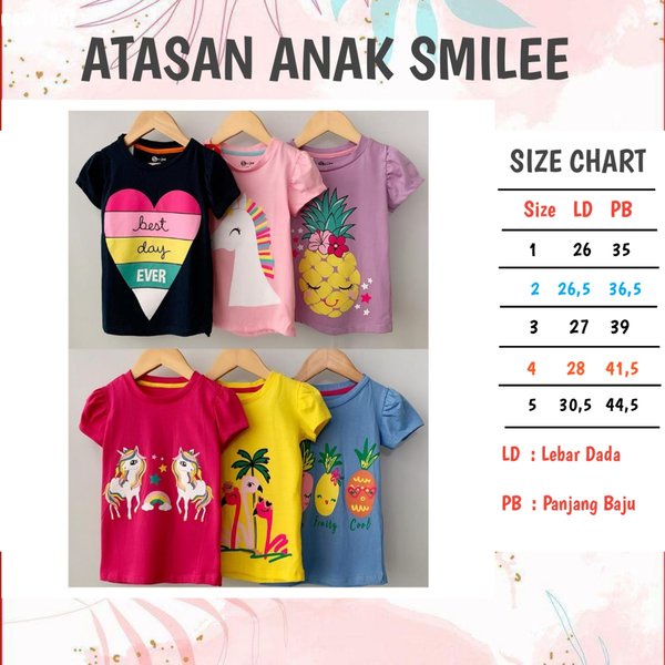 Atasan Smilee Mixx Motif dan Warna Size 1-5TH