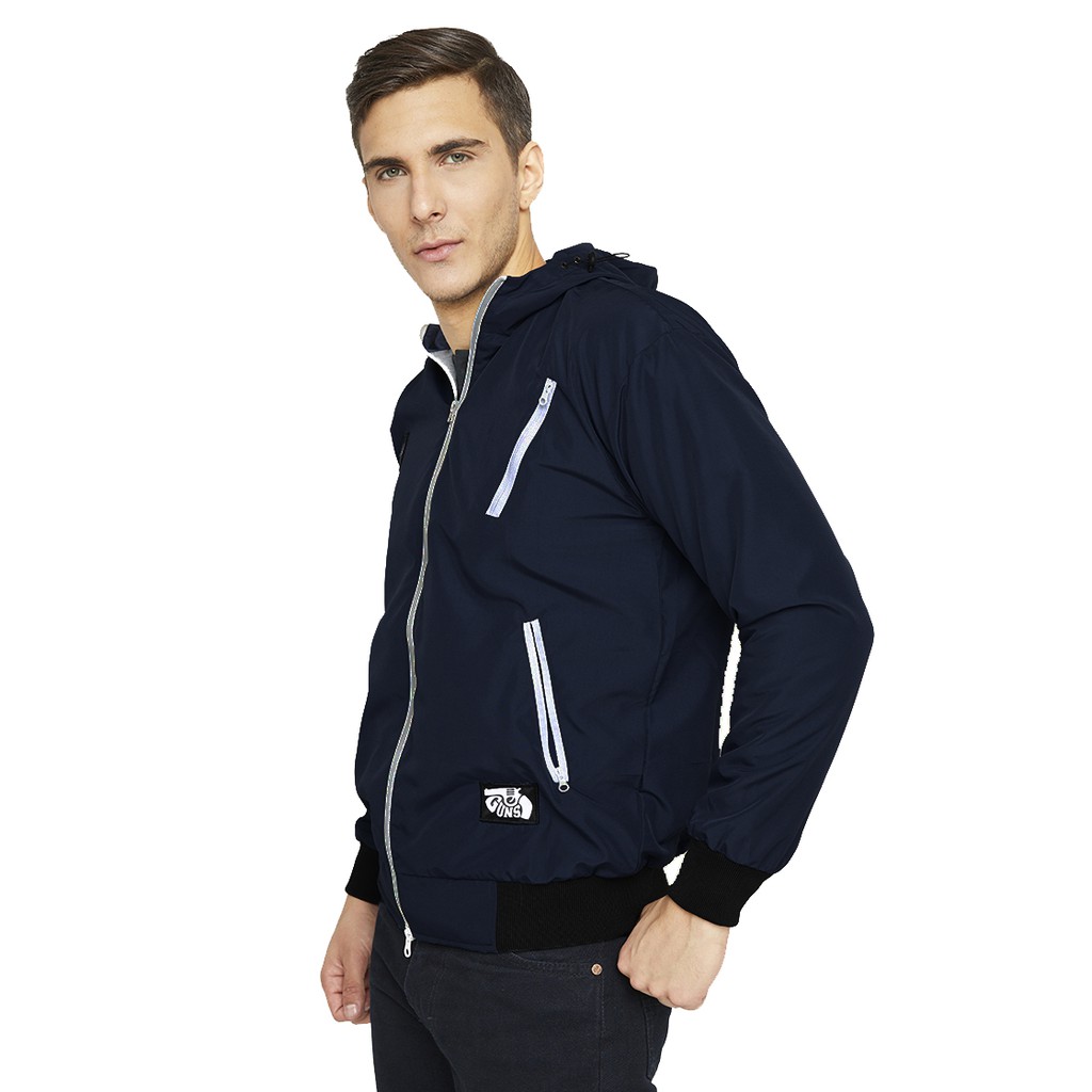 Jaket Pria Parasut Varsity Biru Navy Terbaru Keren Murah Original Distro