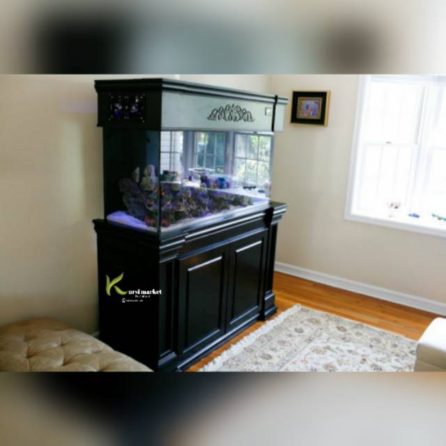 Almari & kabinet aquarium tempat aquarium ikan hias dalam kamar bahan kayu jati