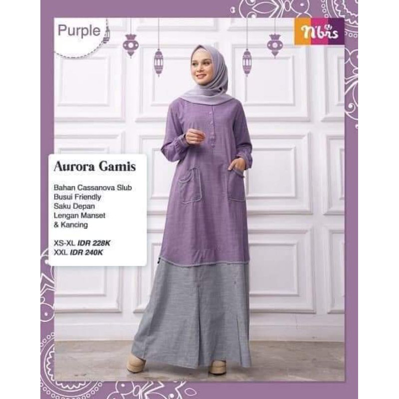 Gamis Nibras Sarimbit Aurora Purple/Aurora Gamis Turquoise Nibras